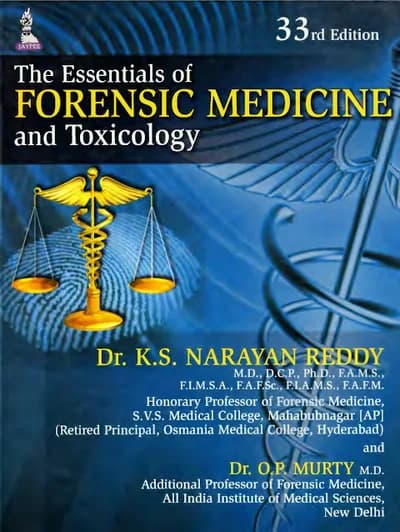 Book cover: Narayan Reddy Essentials Of FMT 33th