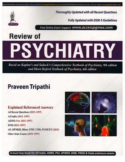 Book cover: Praveen Tripathi Review of Psychiatry 1st