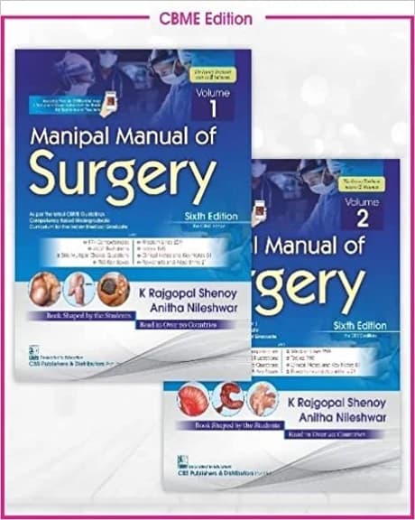 Book cover: Manipal manual of Surgery 6th