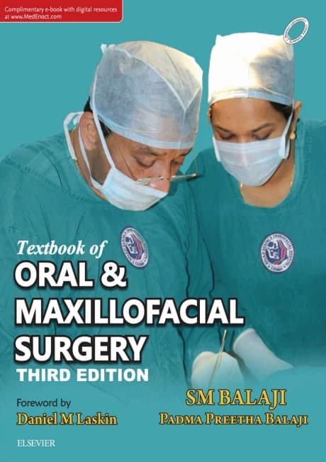 Book cover: Textbook of Oral & Maxillofacial Surgery SM Balaji 3rd Ed Elsevier