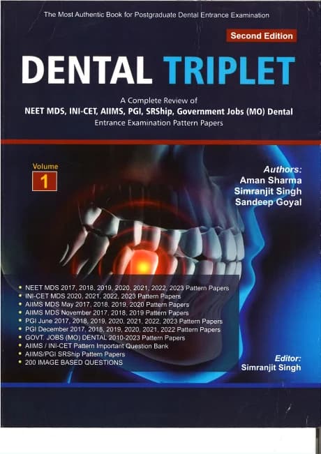 Book cover: DENTAL TRIPLET SECOND EDITION Volume 1