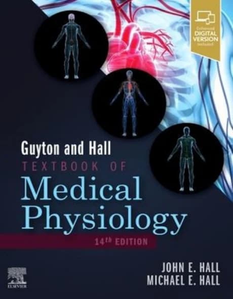 Book cover: Guyton & Hall Textbook of Medical Physiology 14th