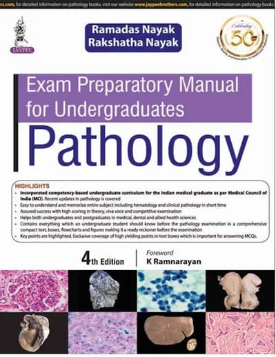 Book cover: Ramadas Nayak Exam Preparatory Manual For Pathology 4th