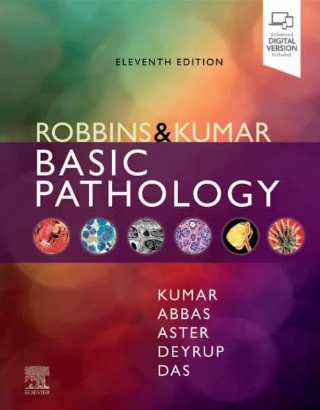 Book cover: Robbins & Kumar Basic Pathology 11th International