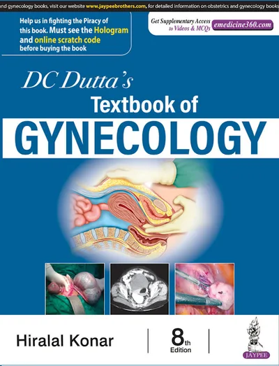 Book cover: DC Dutta's Textbook of Gynecology 8th