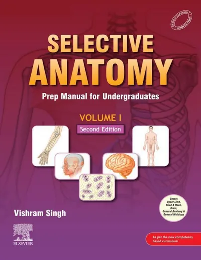 Book cover: Vishram Singh Selective Anatomy 2 2nd