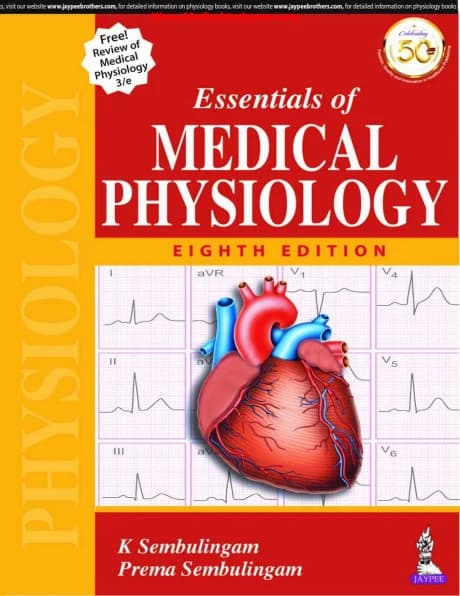 Book cover: Sembulingam Essentials of Medical Physiology 8th