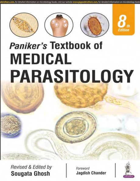 Book cover: Paniker’s Medical Parasitology 8th