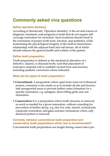 Chapter preview: Preclinical Manual of Conservative Dentistry and Endodontics