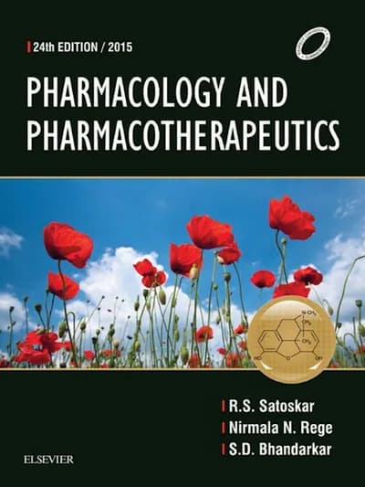 Book cover: Satoskar Pharmacology and Pharmacotherapeutics 24th