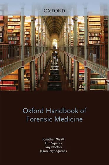 Book cover: Oxford Handbook of Forensic Medicine 1st
