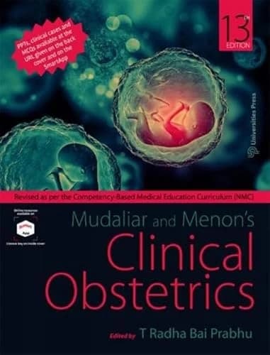 Book cover: Mudaliar & Menon's Obstetrics Scanned 13th