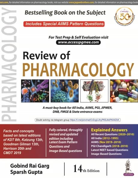 Book cover: Gobind Rai Review of Pharmacology 14th