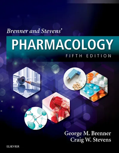 Book cover: Brennet and Steven's Pharmacology 15th