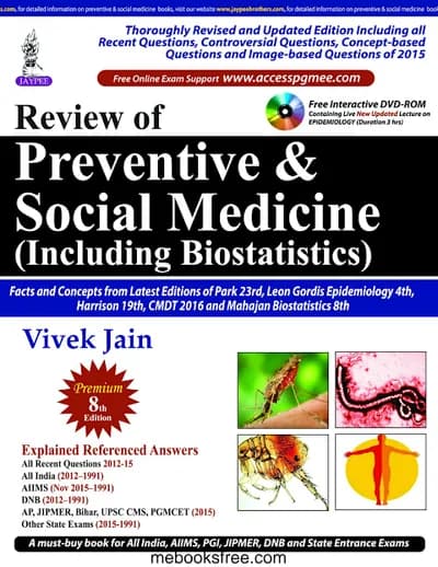 Book cover: Vivek Jain Community Medicine Review 8th
