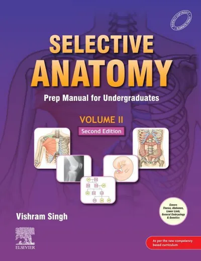 Book cover: Vishram Singh Selective Anatomy 1 2nd
