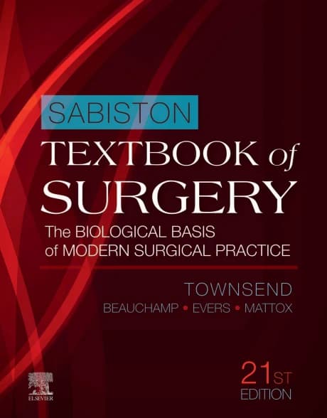 Book cover: Sabiston Textbook of Surgery 21th