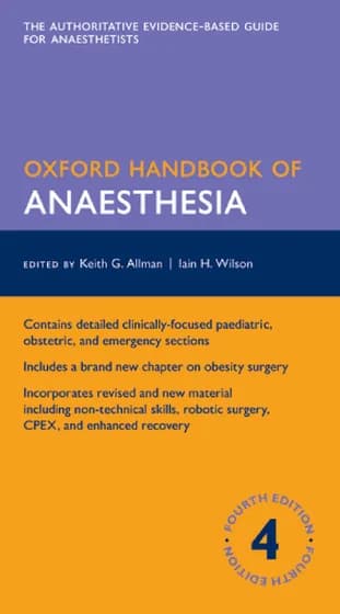 Book cover: Oxford Handbook of Anaesthesia 4th