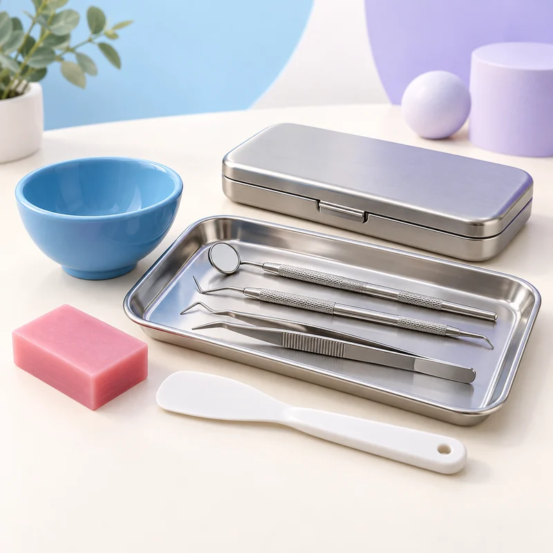 Illustration of a dental student practical setup