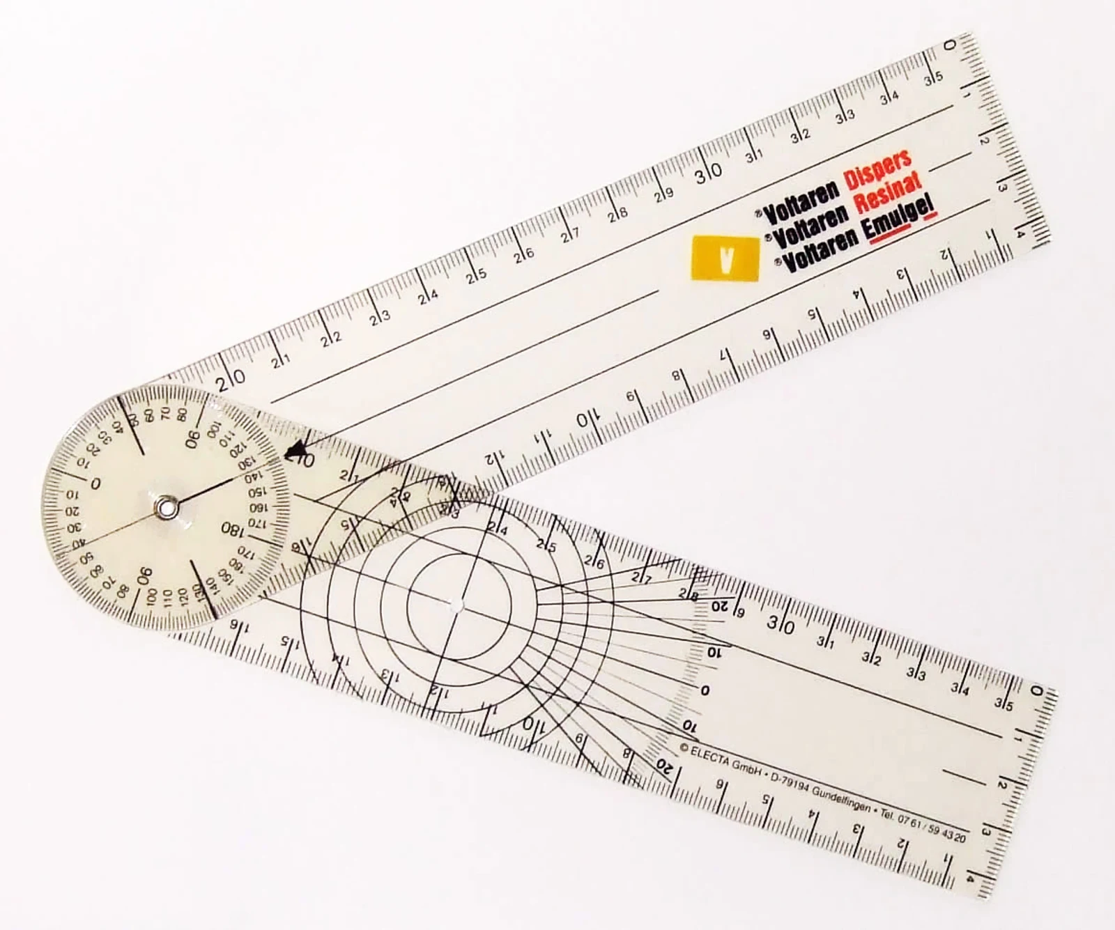 Clinical goniometer — reference view