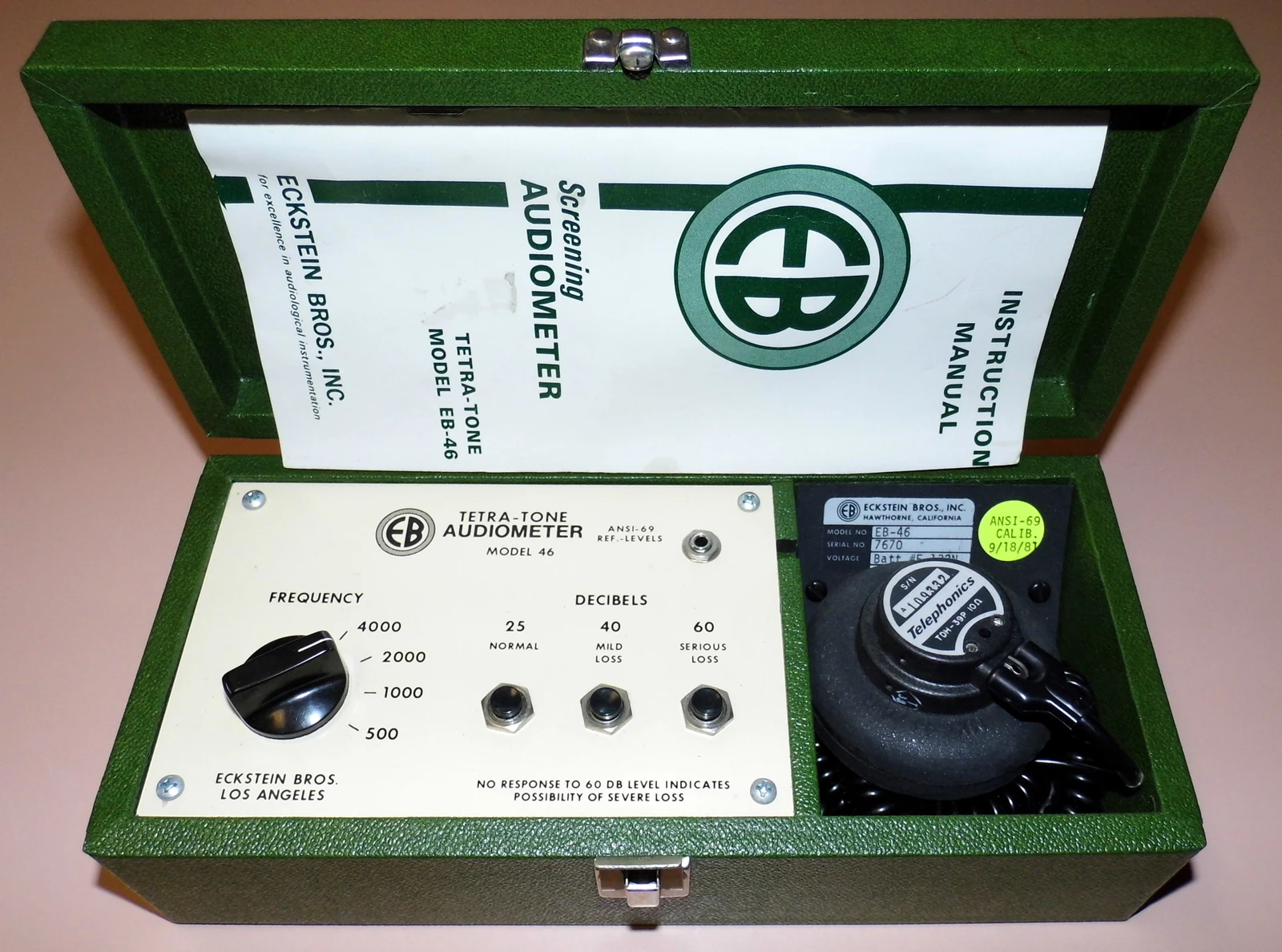 Audiometer — reference view